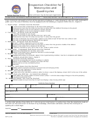 Form MV70 &quot;Inspection Checklist for Motorcycles and Quadricycles&quot; - Montana