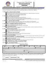 Form MV70A &quot;Inspection Checklist: Unconventional Vehicles&quot; - Montana