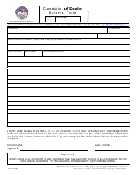 Form MV67 Complaint of Dealer Referral Form - Montana, Page 2