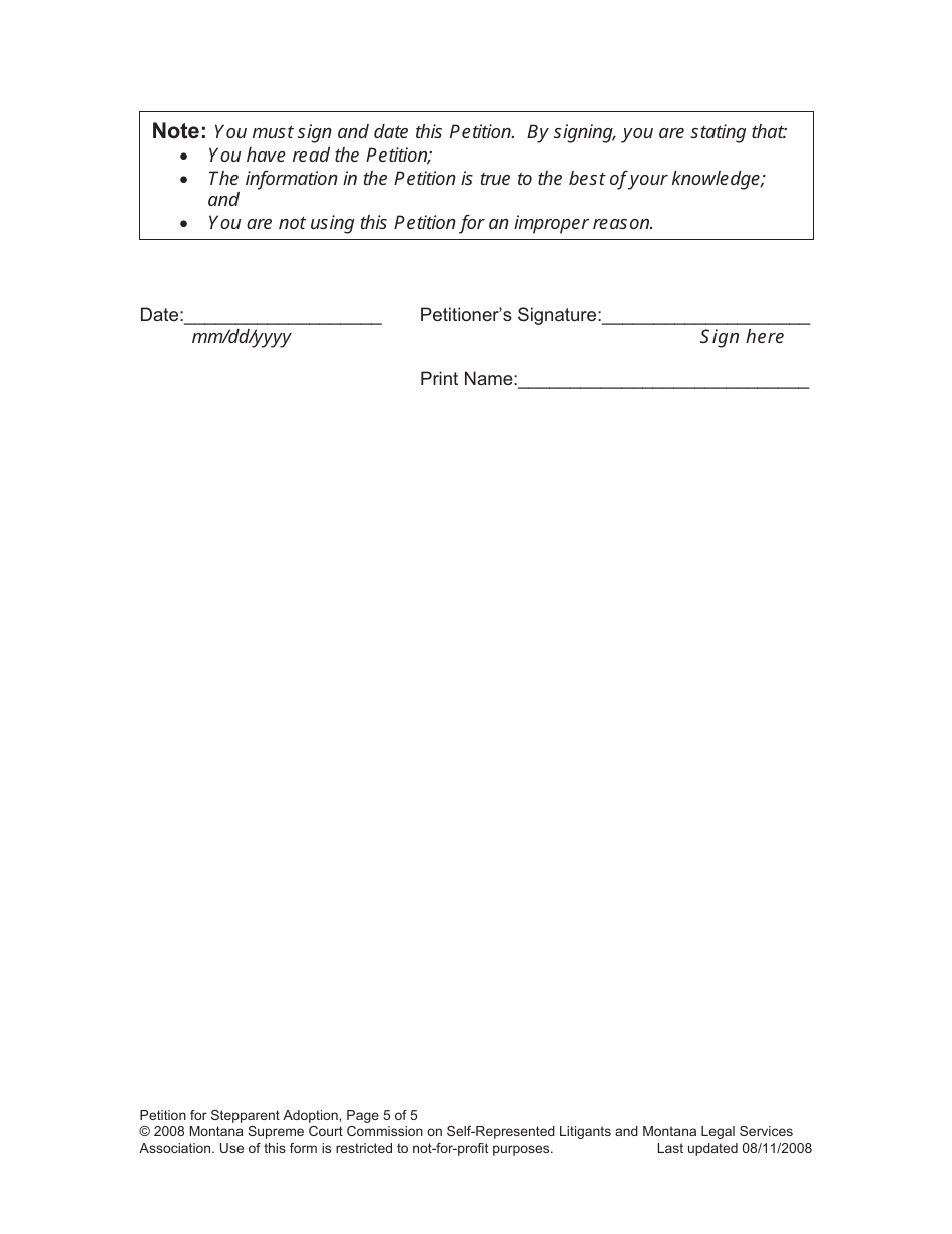 Petition for Stepparent Adoption - Montana, Page 12