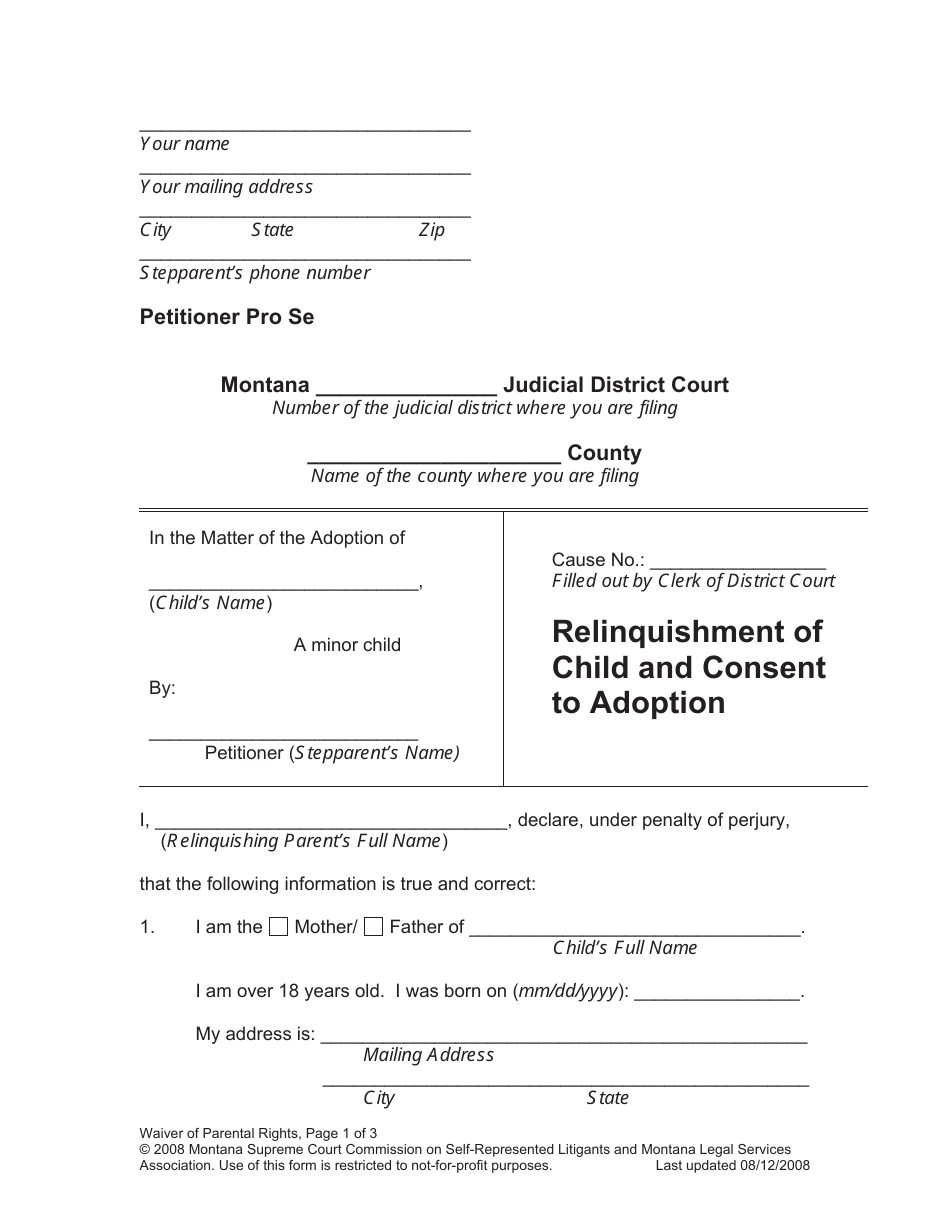 Petition for Stepparent Adoption - Montana, Page 15