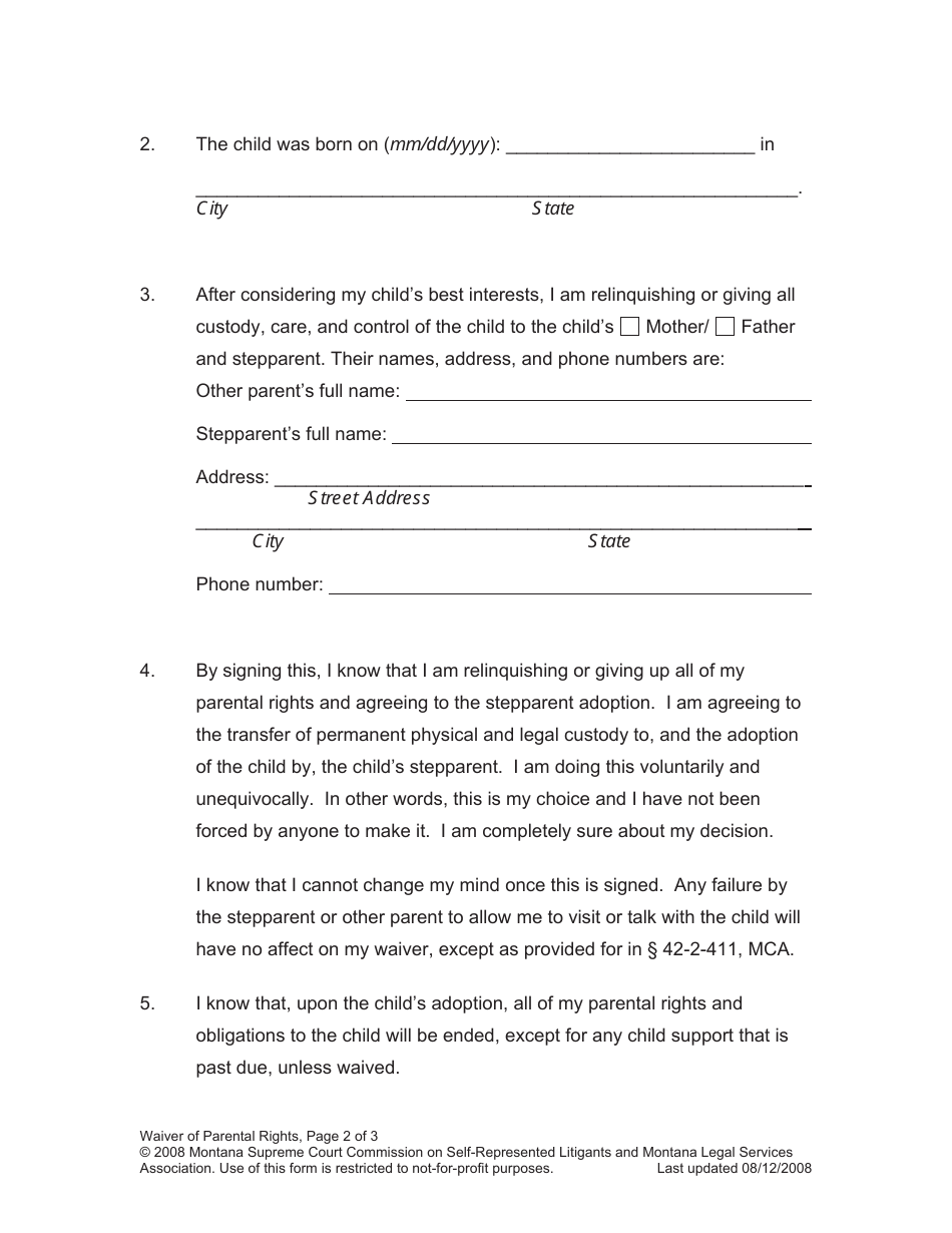 Petition for Stepparent Adoption - Montana, Page 16