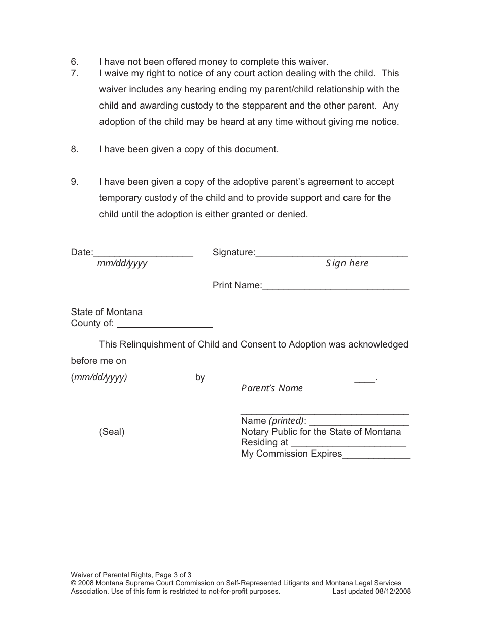 Petition for Stepparent Adoption - Montana, Page 17