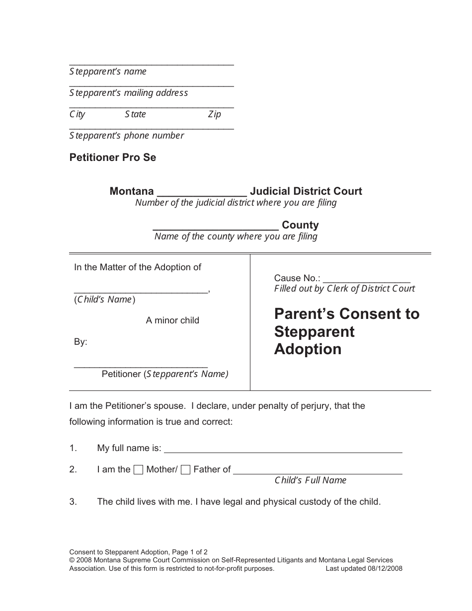 Petition for Stepparent Adoption - Montana, Page 18