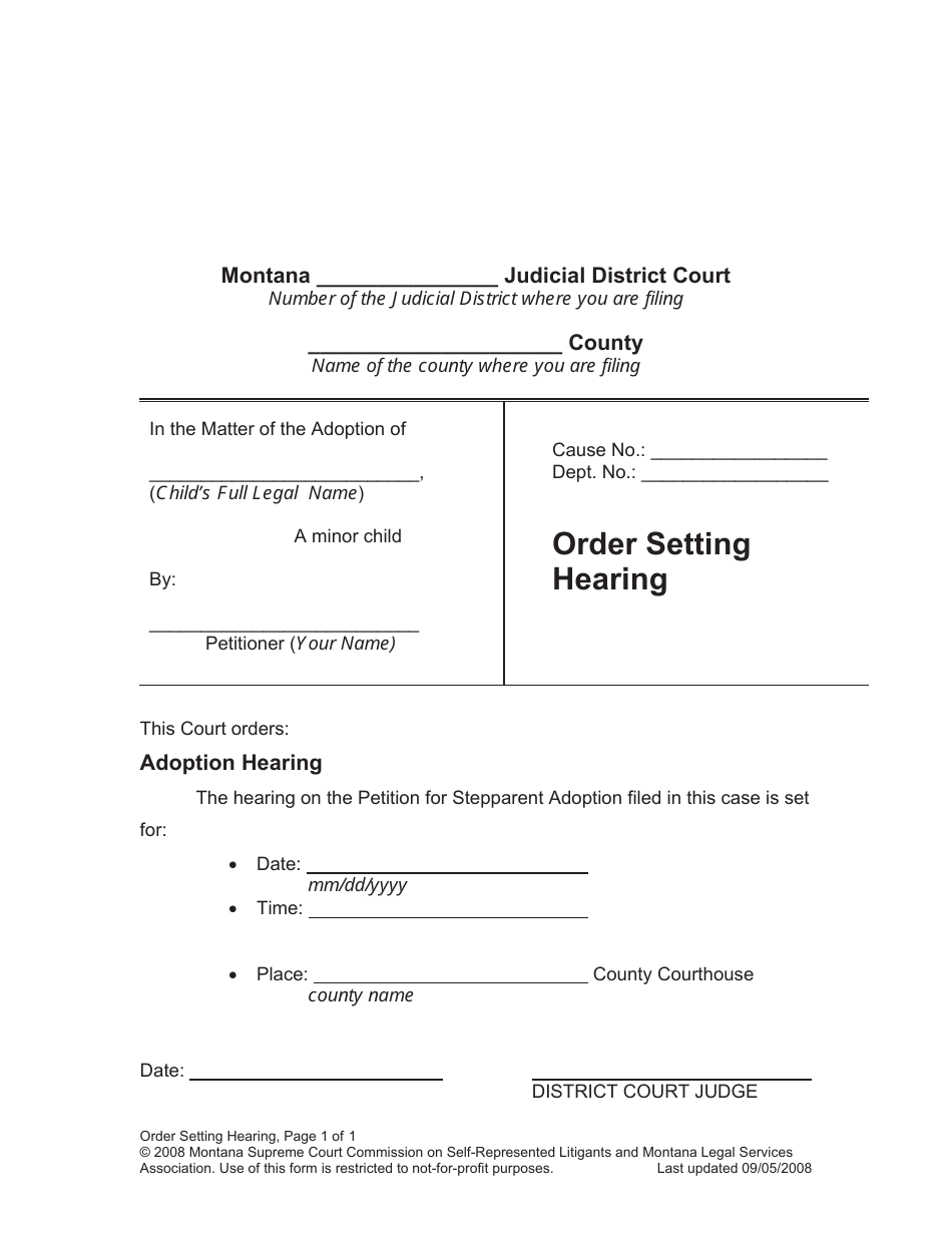 Petition for Stepparent Adoption - Montana, Page 22