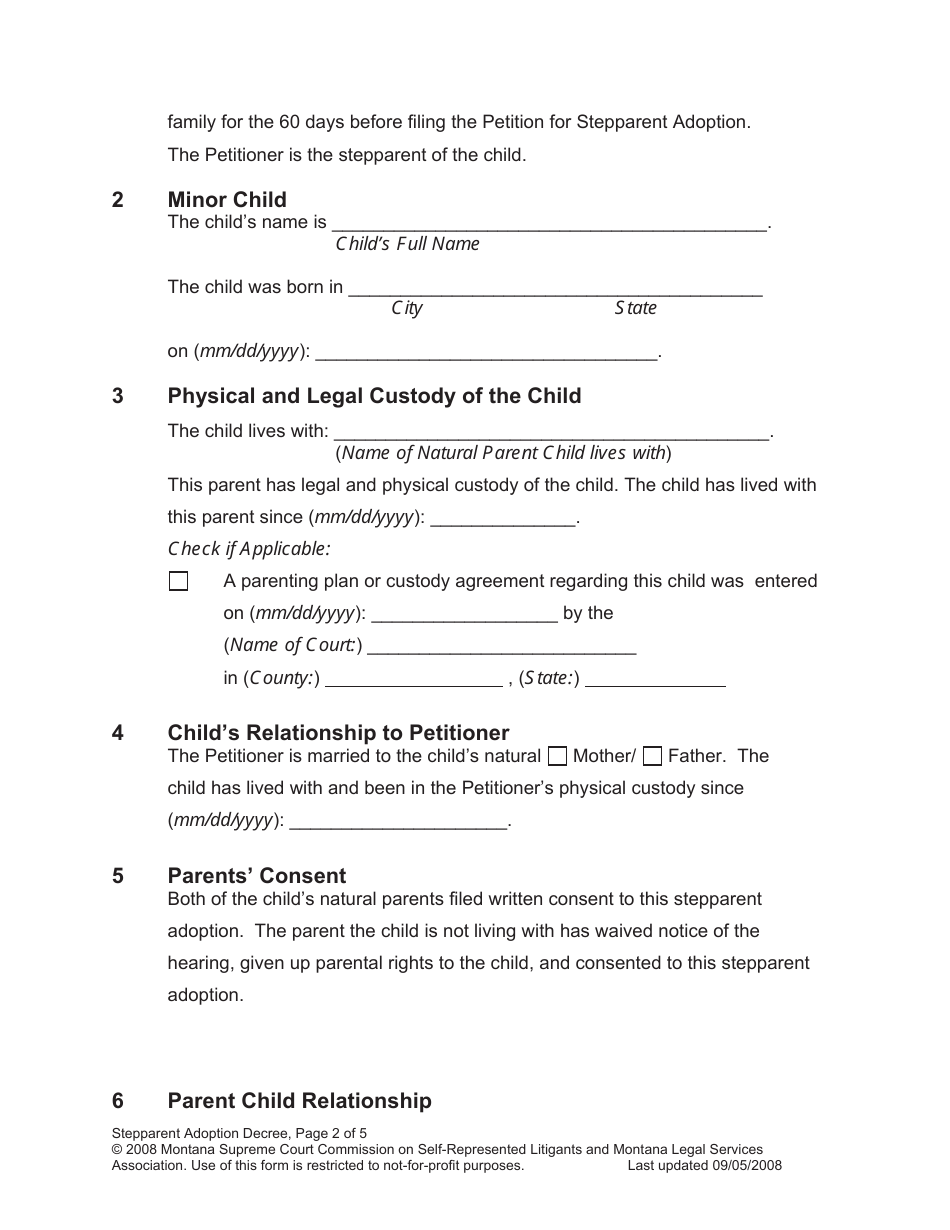 Petition for Stepparent Adoption - Montana, Page 24