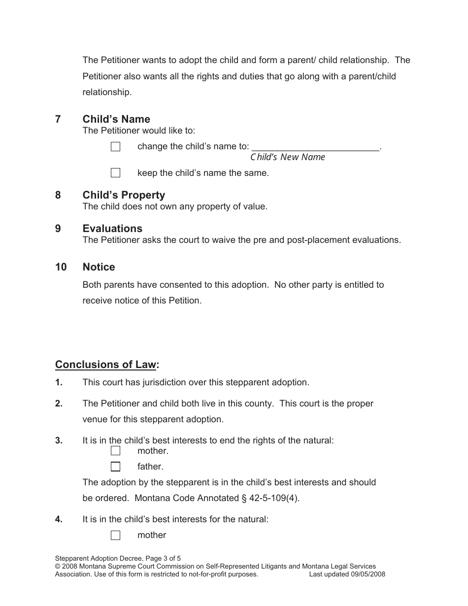 Petition for Stepparent Adoption - Montana, Page 25