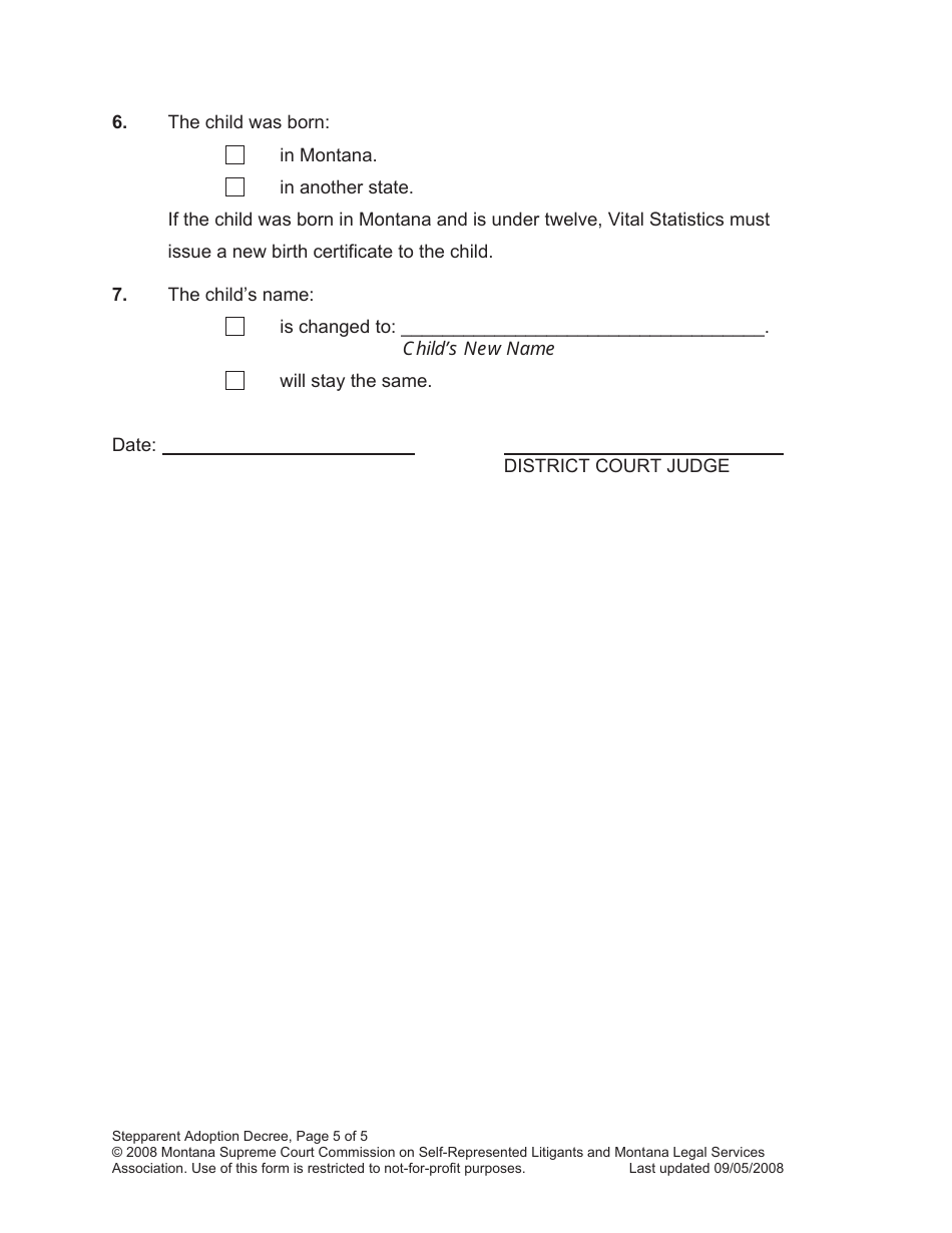 Petition for Stepparent Adoption - Montana, Page 27