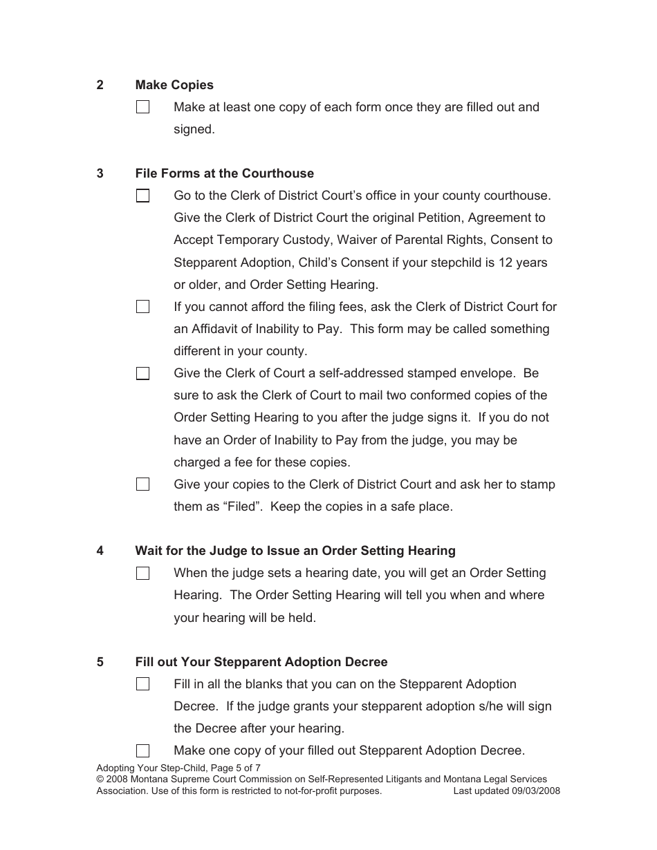 Petition for Stepparent Adoption - Montana, Page 5