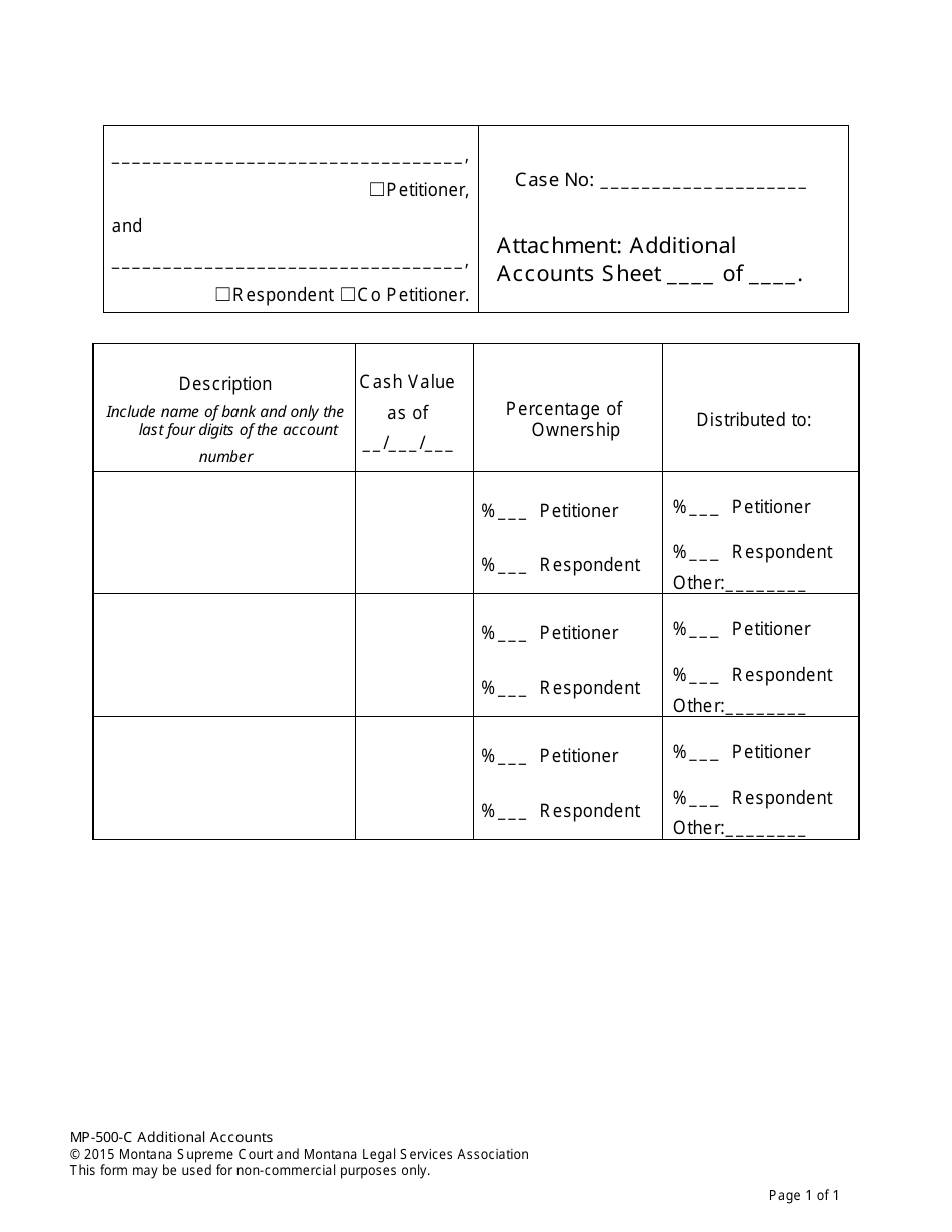 Form MP-201 Response to Petition for Dissolution of Marriage (Without Children) - Montana, Page 23