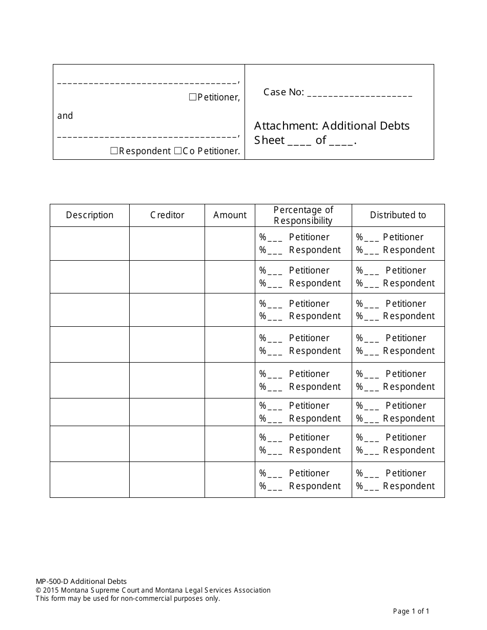 Form MP-201 Response to Petition for Dissolution of Marriage (Without Children) - Montana, Page 24