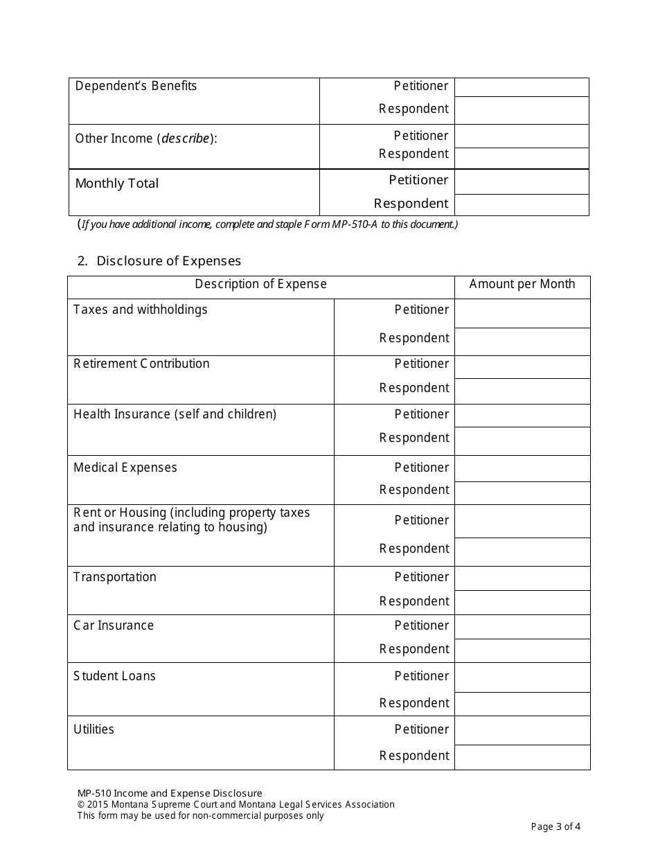 Form MP-201 Response to Petition for Dissolution of Marriage (Without Children) - Montana, Page 27