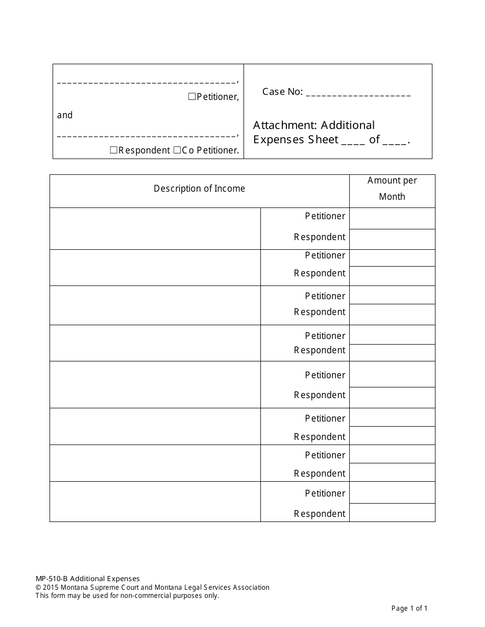 Form MP-201 Response to Petition for Dissolution of Marriage (Without Children) - Montana, Page 30