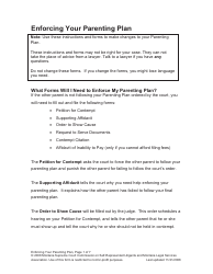 Document preview: Enforcing Your Parenting Plan Packet - Montana