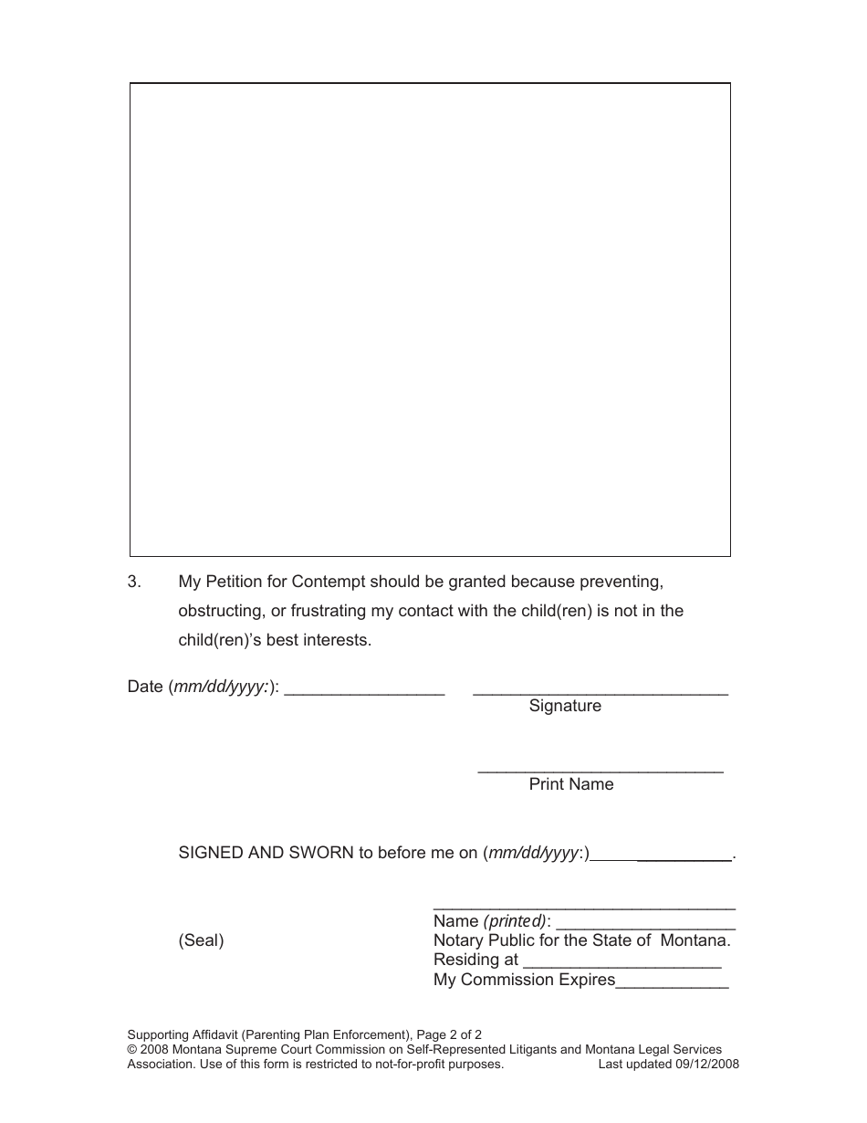 Enforcing Your Parenting Plan Packet - Montana, Page 13