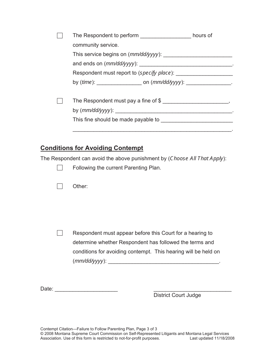 Enforcing Your Parenting Plan Packet - Montana, Page 21