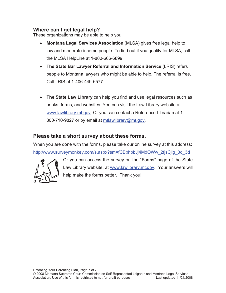 Enforcing Your Parenting Plan Packet - Montana, Page 7