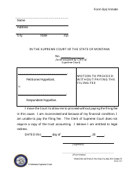 Document preview: Form 5(A) INMATE Motion to Proceed Without Paying the Filing Fee - Montana