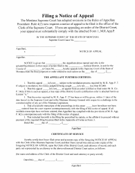 Notice of Appeal - Montana
