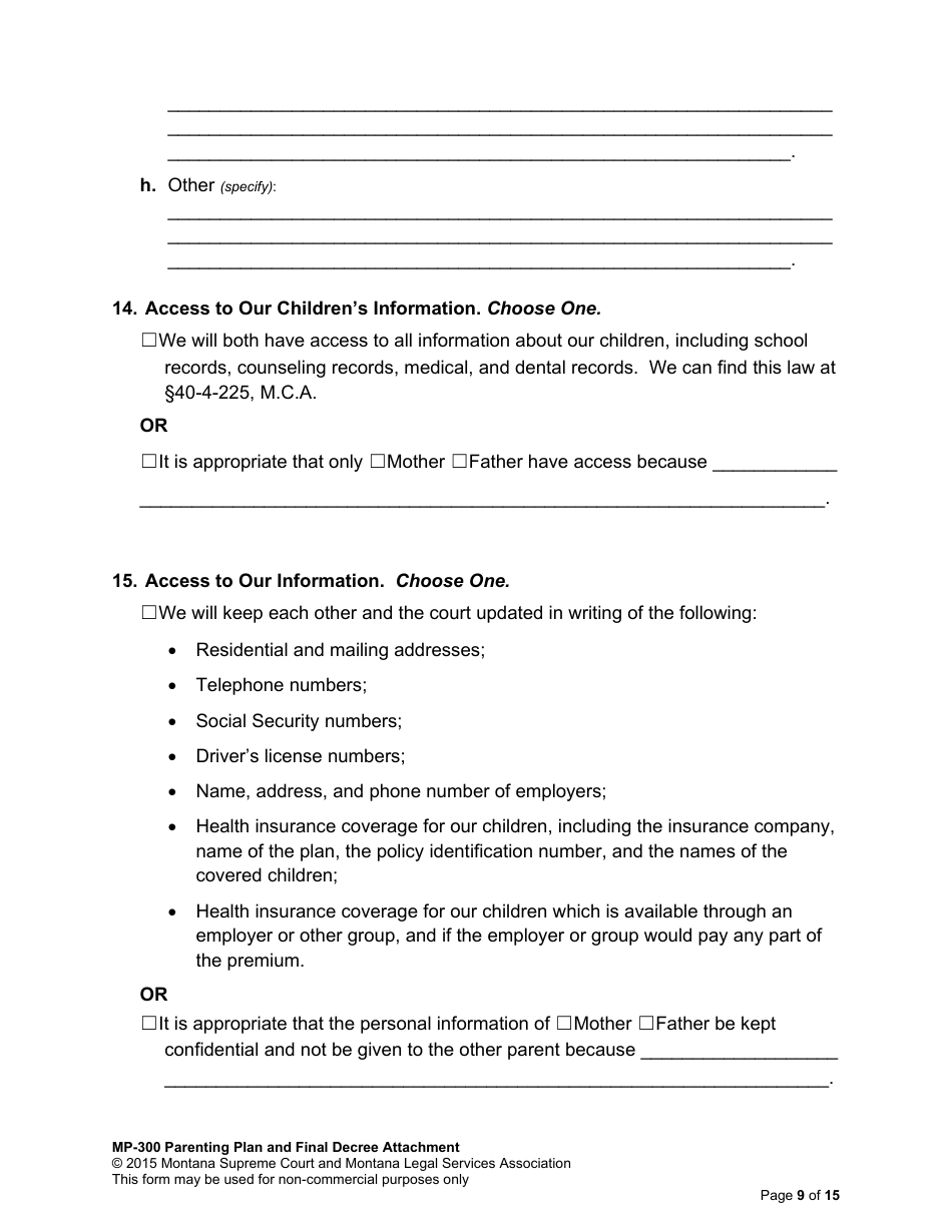 Amending Parenting Plan When Both Parents Agree - Montana, Page 18