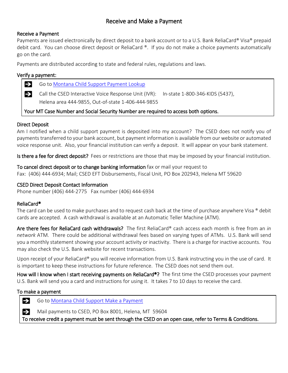 Application for Non-public Assistance Child Support Services - Montana, Page 15