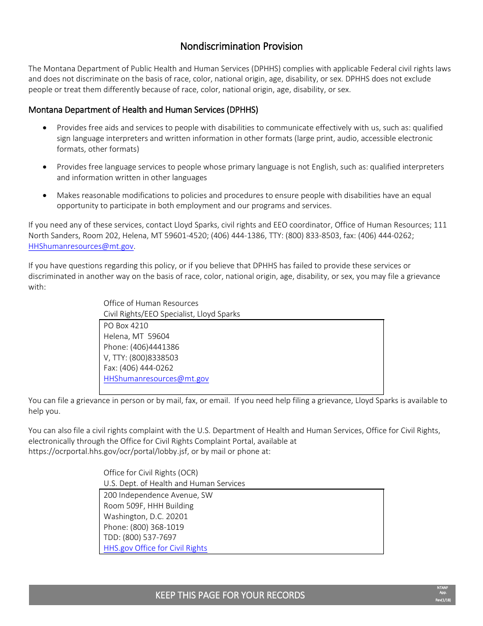 Application for Non-public Assistance Child Support Services - Montana, Page 16