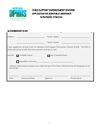 Application for Non-public Assistance Child Support Services - Montana, Page 7