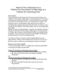 Document preview: Form MP-203 Response to Petition for Parenting Plan - Montana