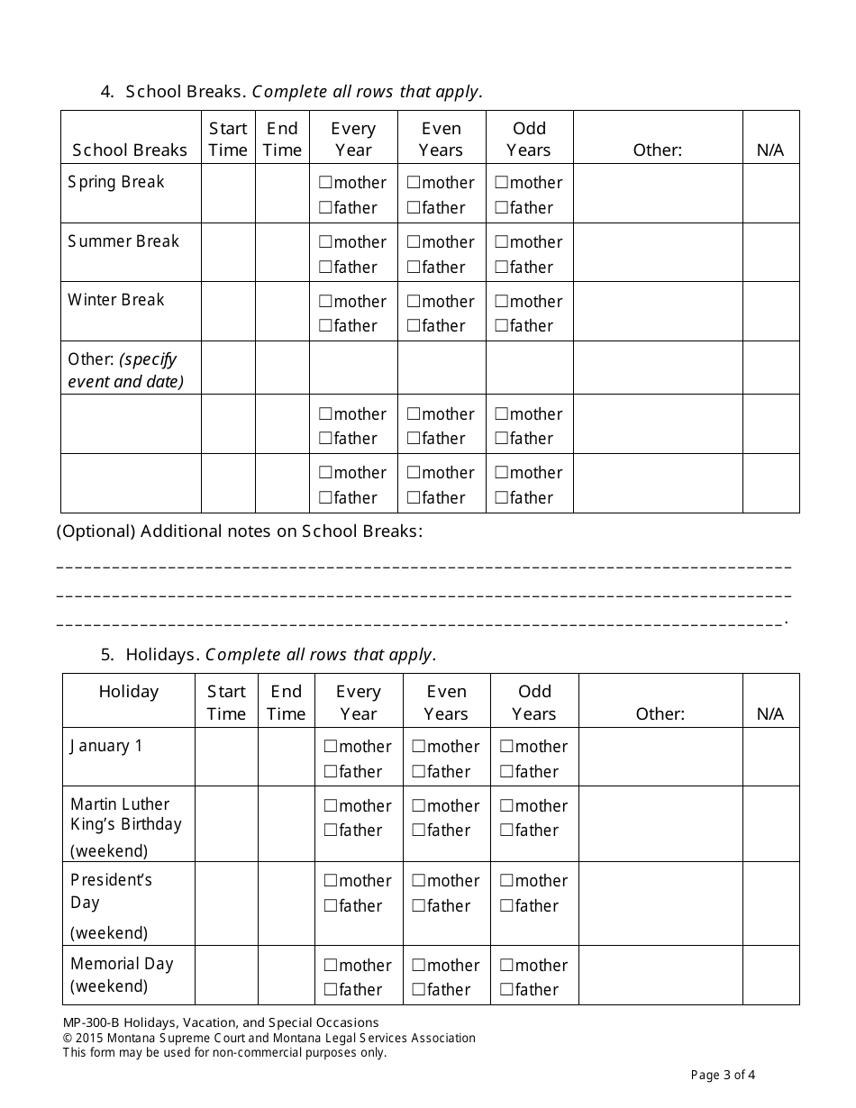 Form MP-203 Response to Petition for Parenting Plan - Montana, Page 34