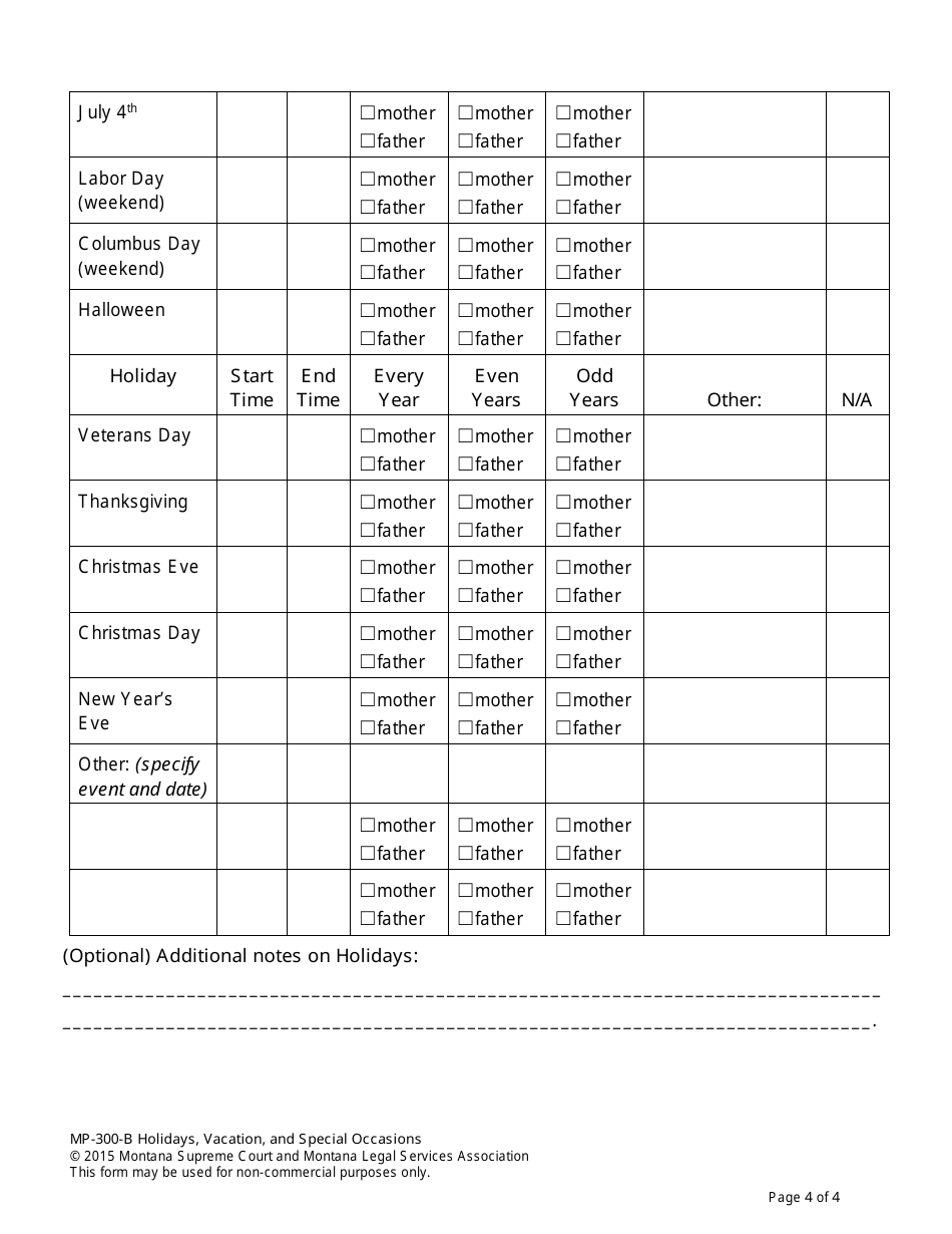 Form MP-203 Response to Petition for Parenting Plan - Montana, Page 35