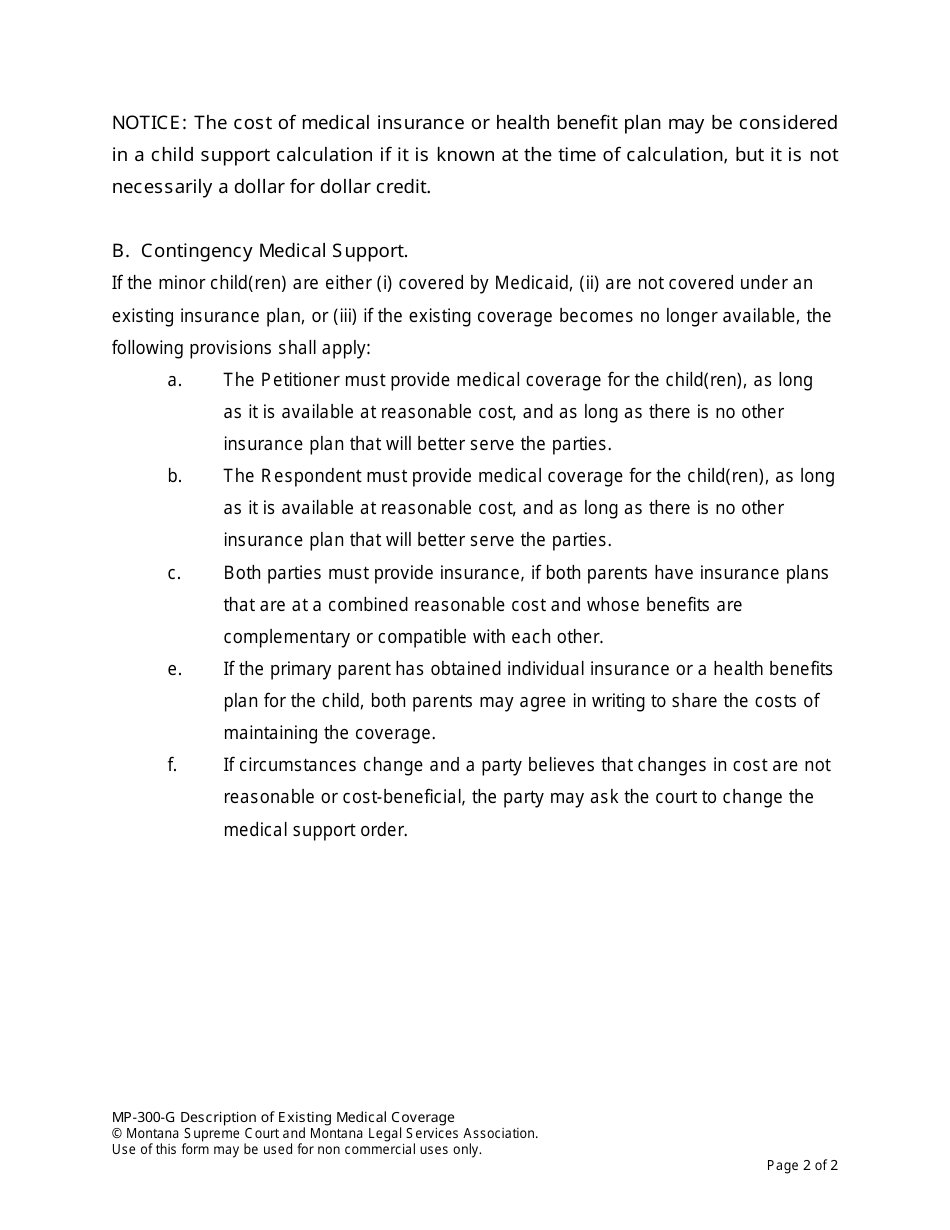 Form MP-203 Response to Petition for Parenting Plan - Montana, Page 38