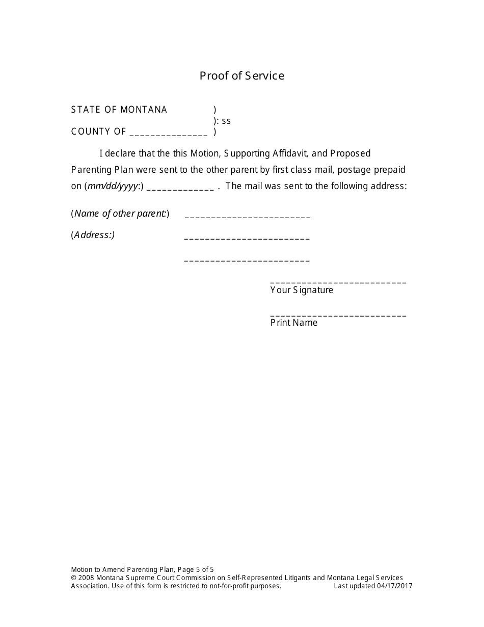 Amending Parenting Plan When Parents Disagree - Montana, Page 13