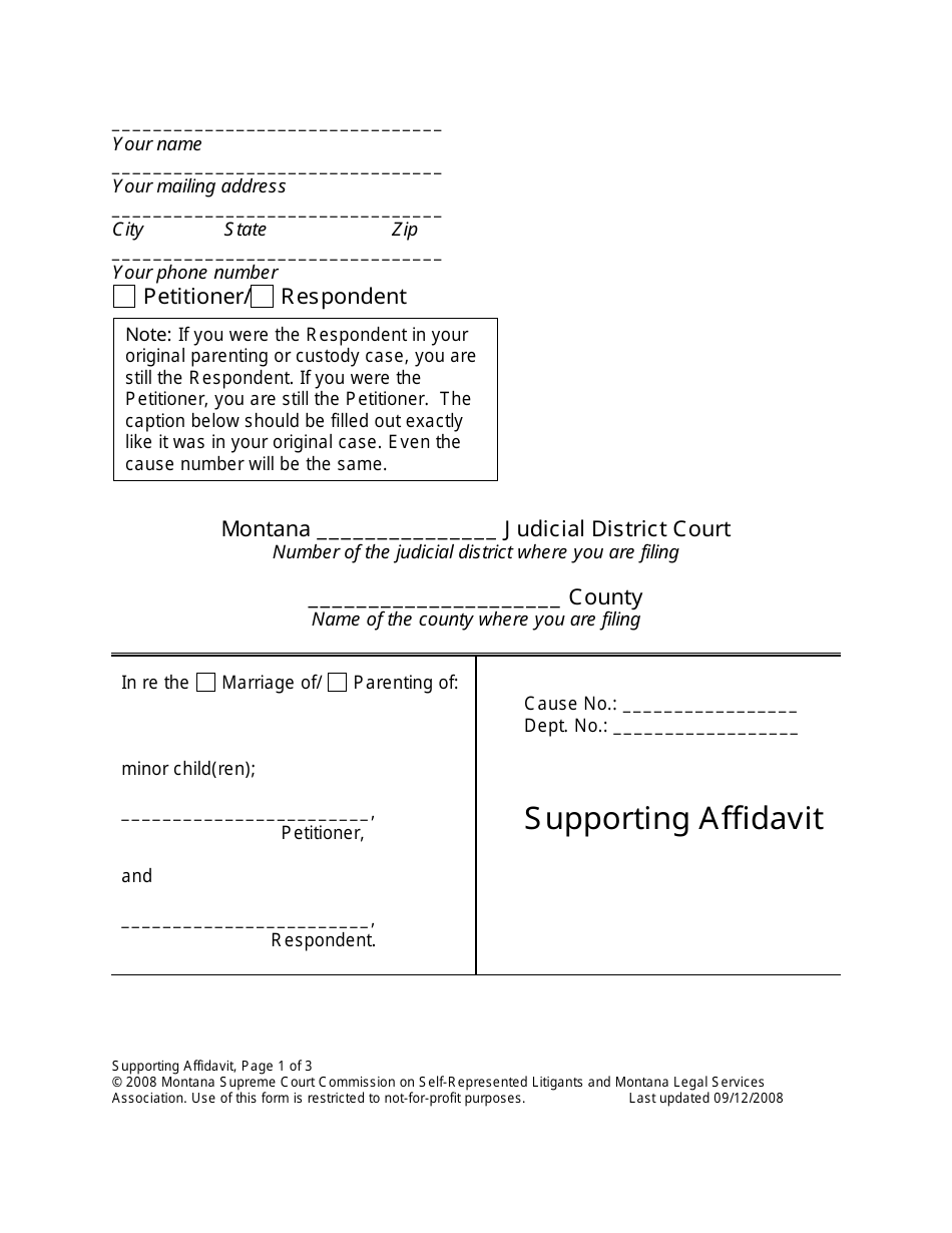 Amending Parenting Plan When Parents Disagree - Montana, Page 14