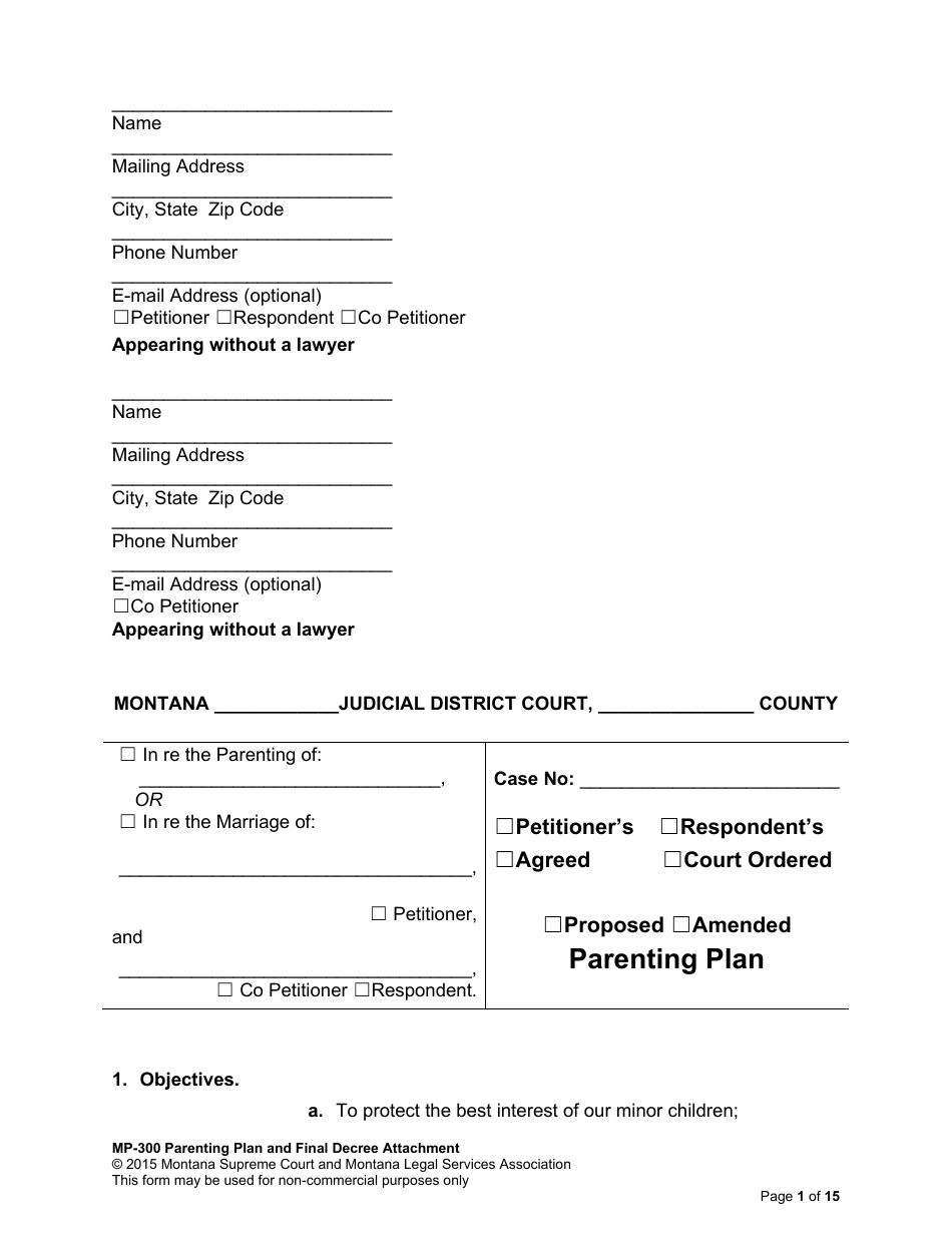 Amending Parenting Plan When Parents Disagree - Montana, Page 17