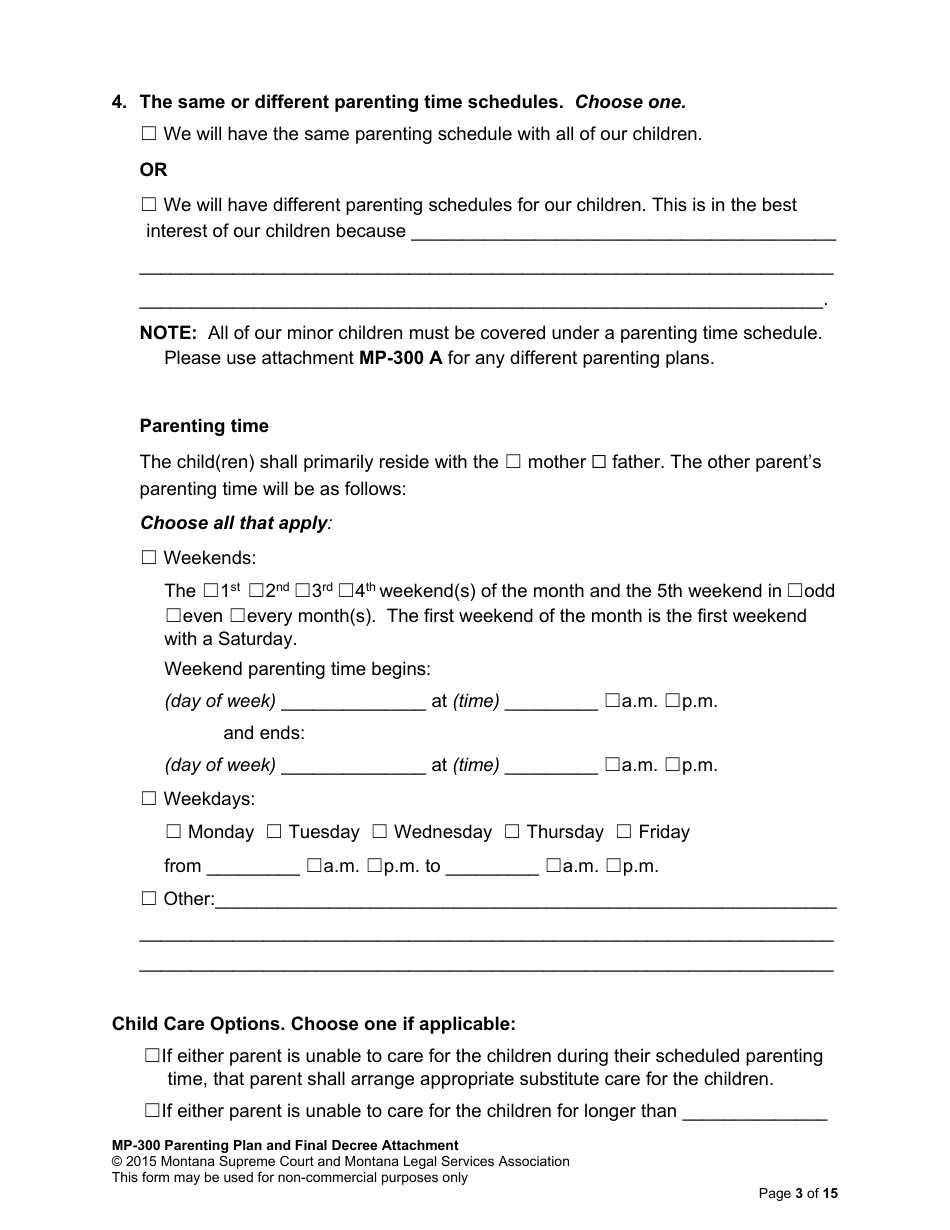 Amending Parenting Plan When Parents Disagree - Montana, Page 19