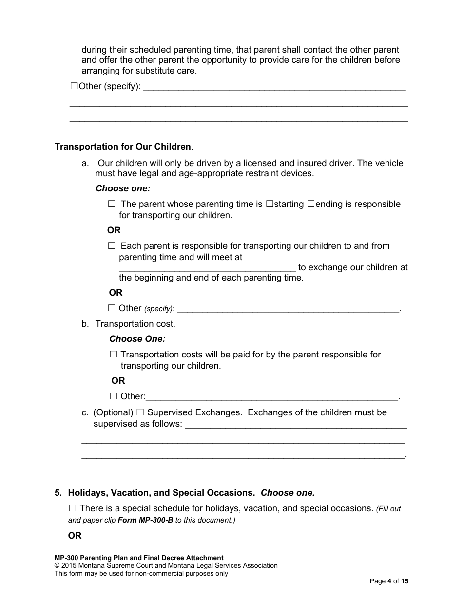 Amending Parenting Plan When Parents Disagree - Montana, Page 20