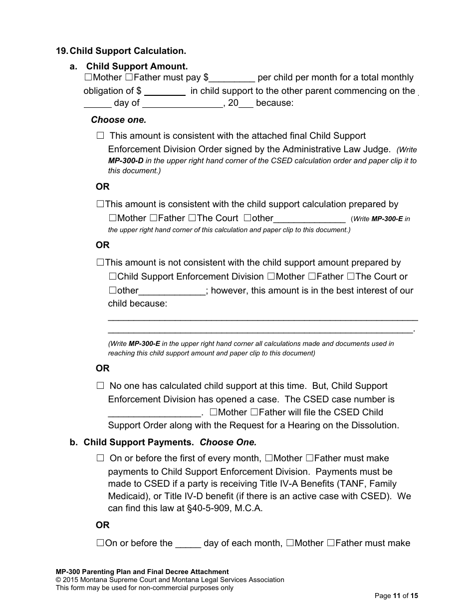 Amending Parenting Plan When Parents Disagree - Montana, Page 27
