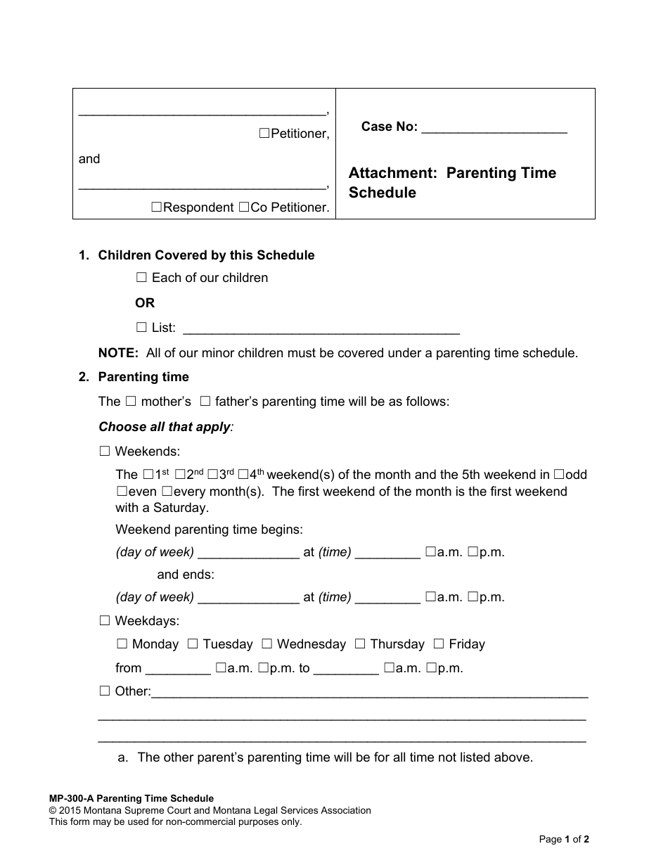 Amending Parenting Plan When Parents Disagree - Montana, Page 32