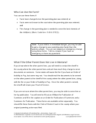 Amending Parenting Plan When Parents Disagree - Montana, Page 3