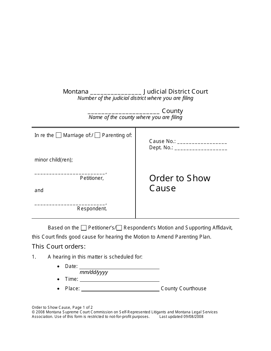 Amending Parenting Plan When Parents Disagree - Montana, Page 41