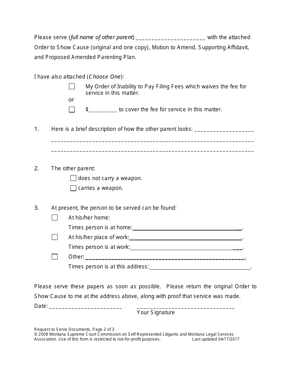 Amending Parenting Plan When Parents Disagree - Montana, Page 44