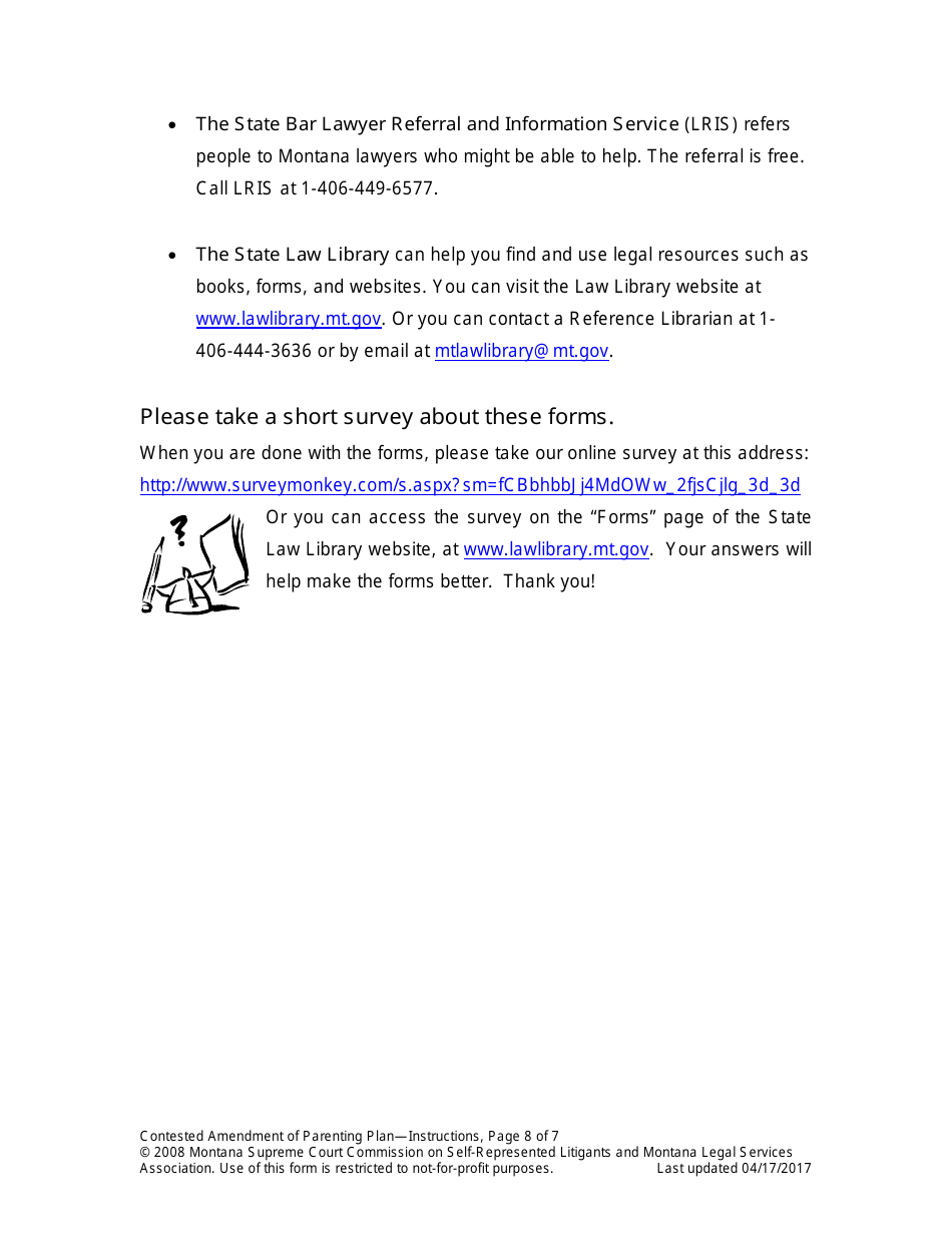 Amending Parenting Plan When Parents Disagree - Montana, Page 8