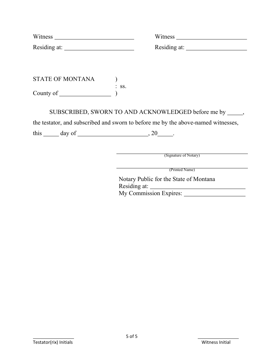 Montana Simple Will Form Fill Out Sign Online and Download PDF Montana Simple Will Form Fill Out Sign Online and Download PDF