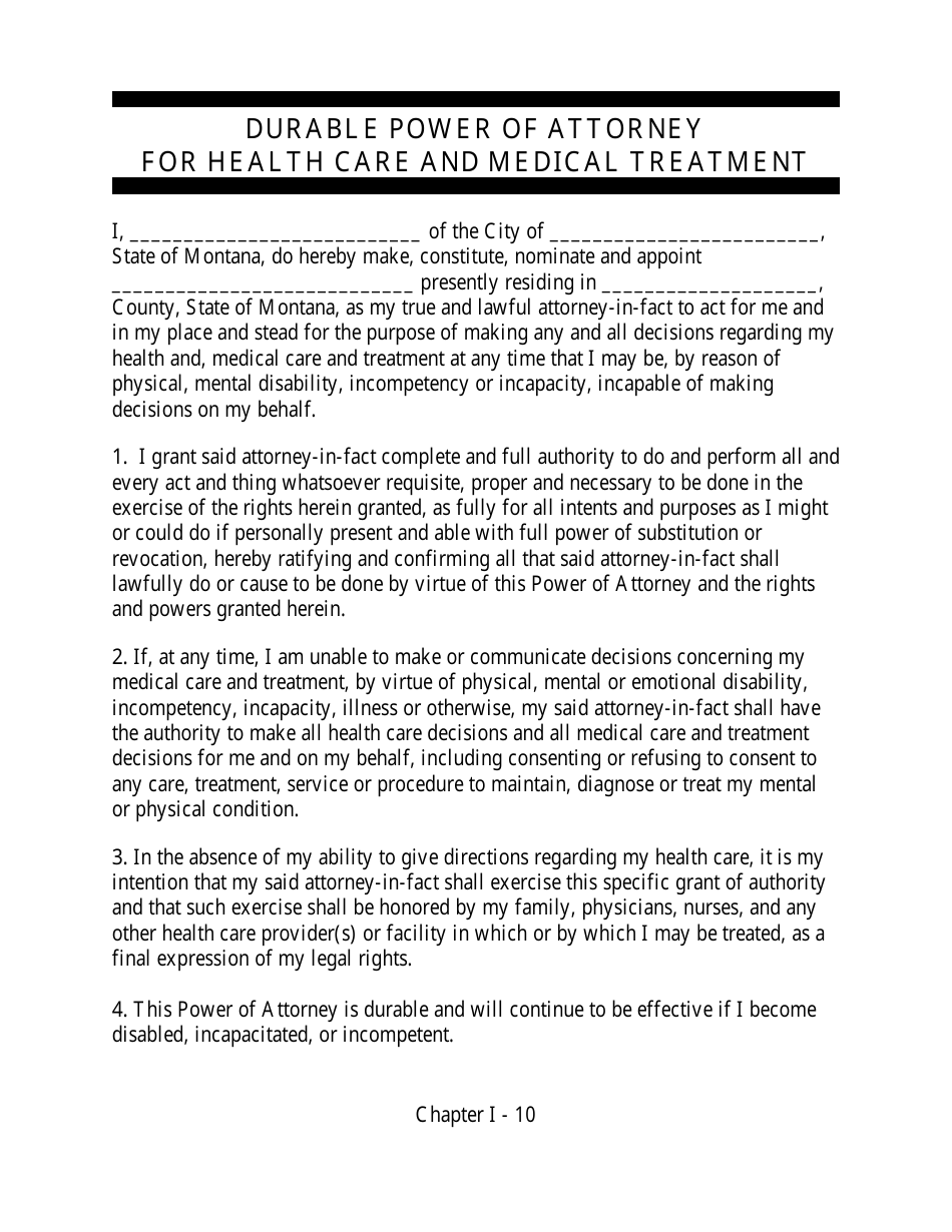 Powers of Attorney Packet - Montana, Page 11