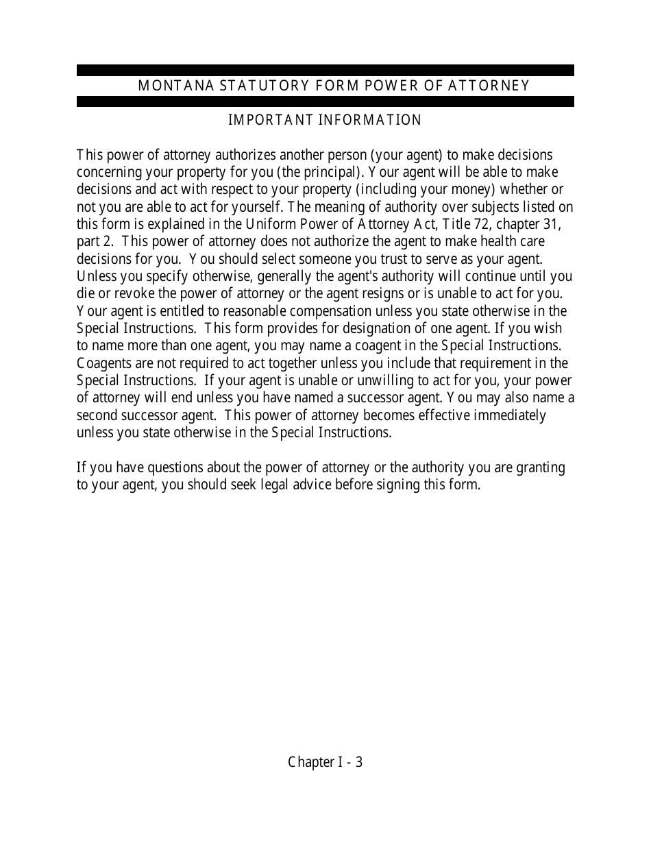 Powers of Attorney Packet - Montana, Page 4