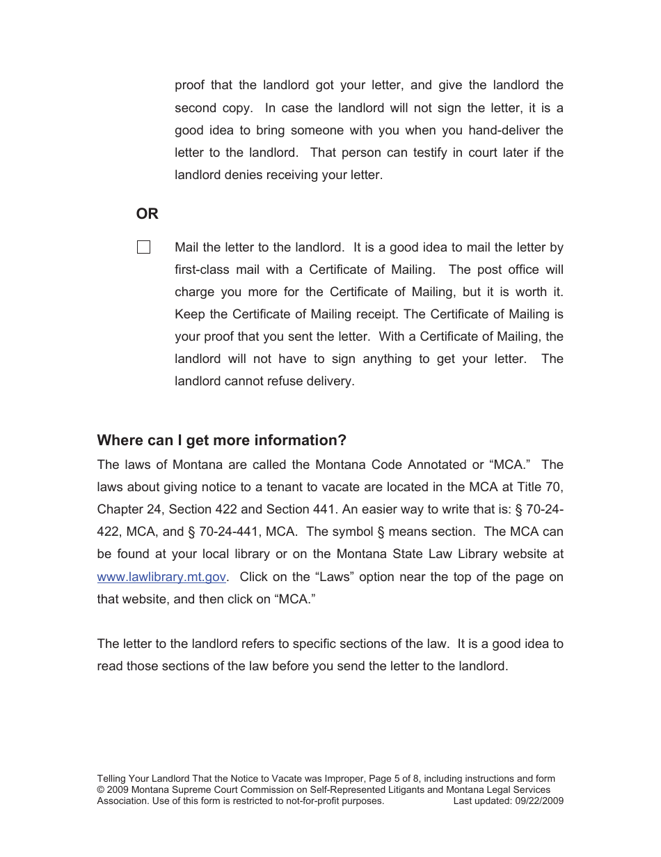 Improper Notice of Termination Letter - Montana, Page 5
