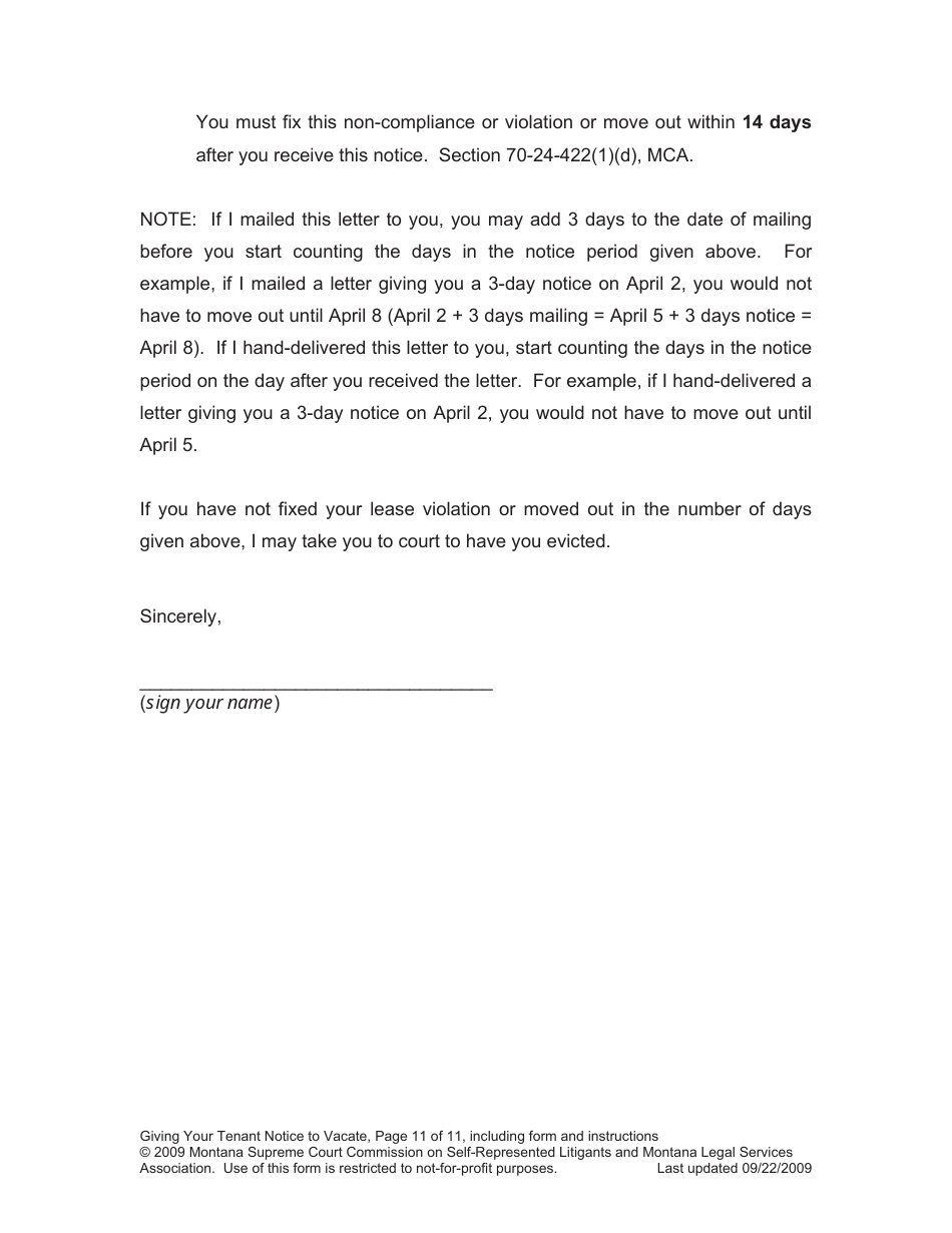 Notice to Vacate - Montana, Page 11