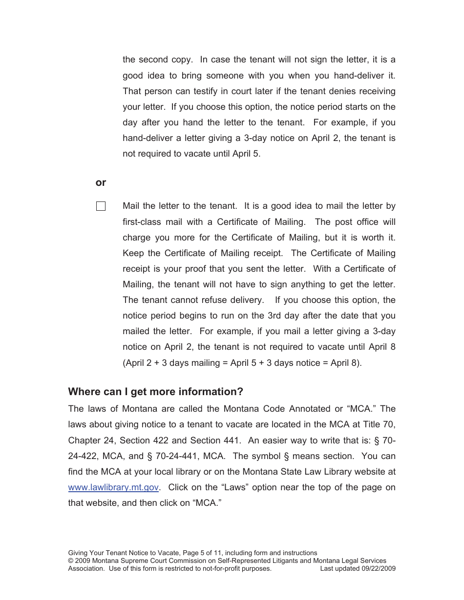 Notice to Vacate - Montana, Page 5