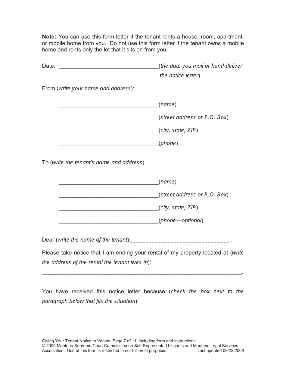 Notice to Vacate - Montana, Page 7