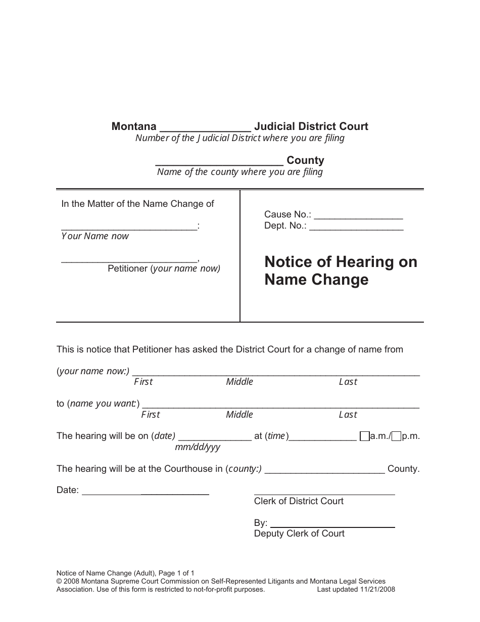 Name Change Packet - Adult - Montana, Page 12